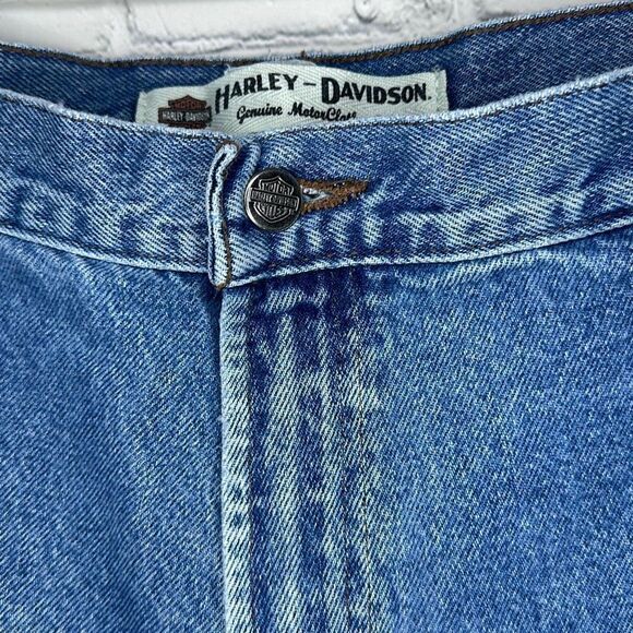 Harley Davidson Mens Straight Leg Jeans size 42x30 100% Cotton - Picture 4 of 8